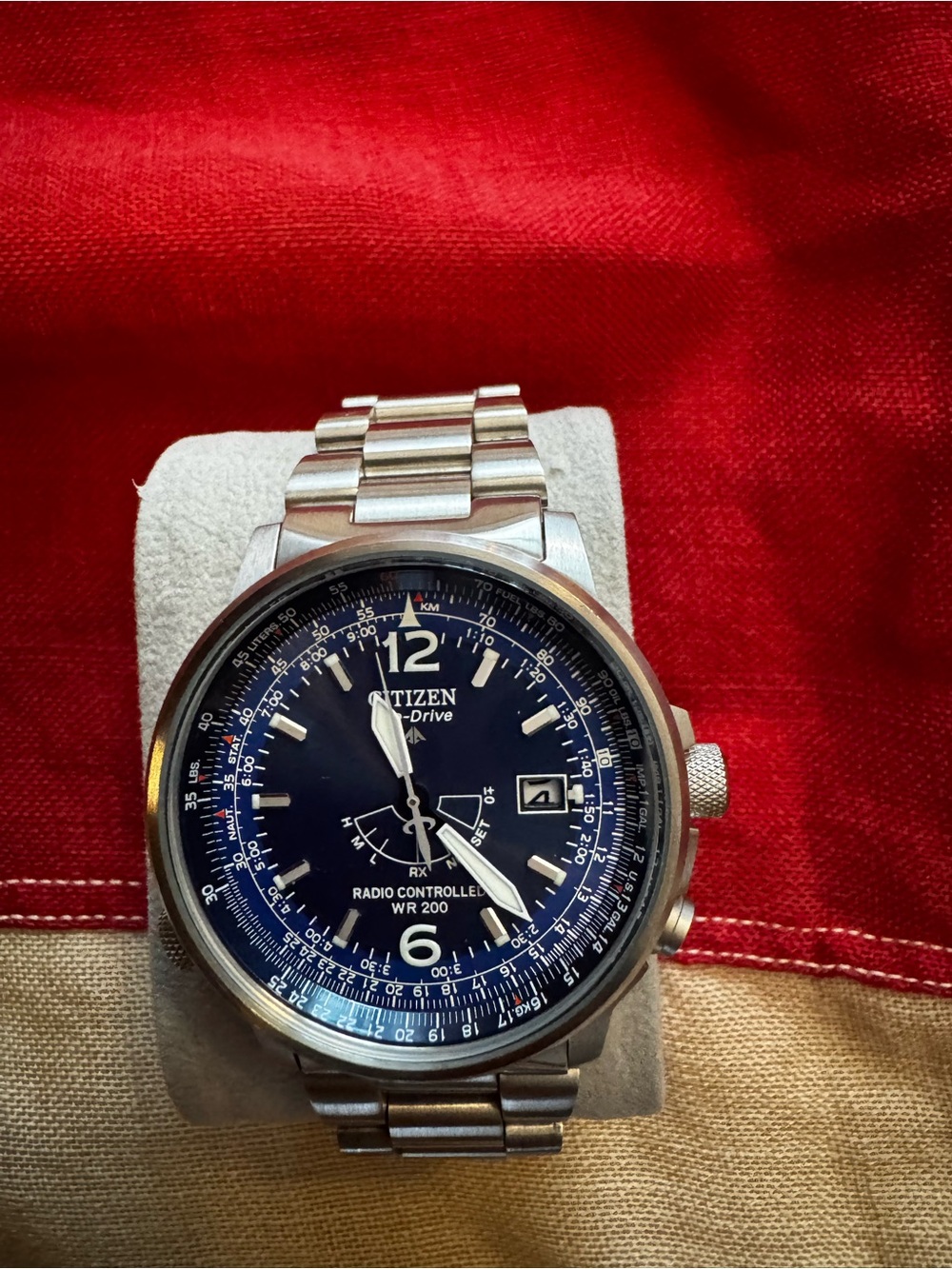 Vintage Citizen Men's Stainless Steel Watch with Blue Dial